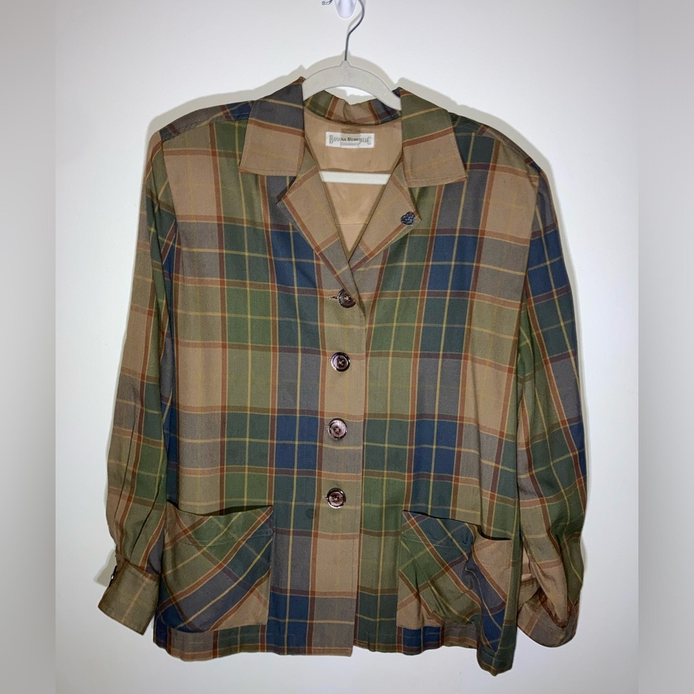 Vintage Banana‎ Republic plaid jacket.            Size Small Academia grunge